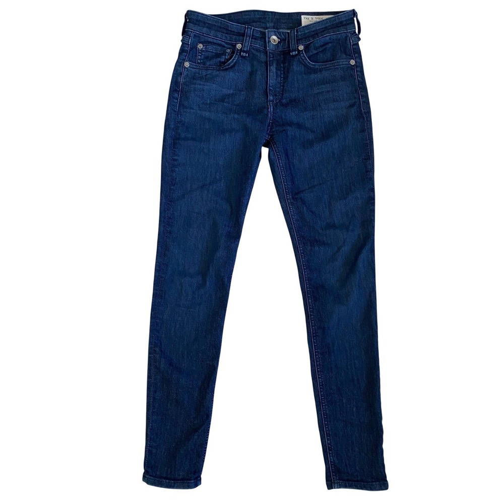 Rag & Bone Cate Mid Rise Ankle Skinny Jeans April Dark Wash Womens 24